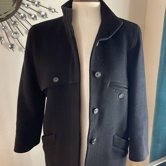 harré benard BENABB HELTZMAN woman’s Black Wool Coat | petite | vintage - Picture 7 of 10